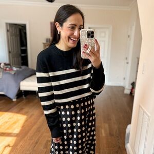 Black and tan Striped Sweater